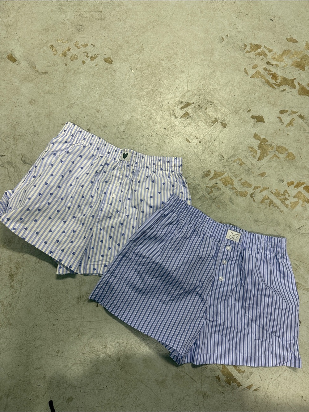 BETTER TOGETHER Blue Striped Cotton Boxer Shorts (2) Pair NEVER WORN Size Small